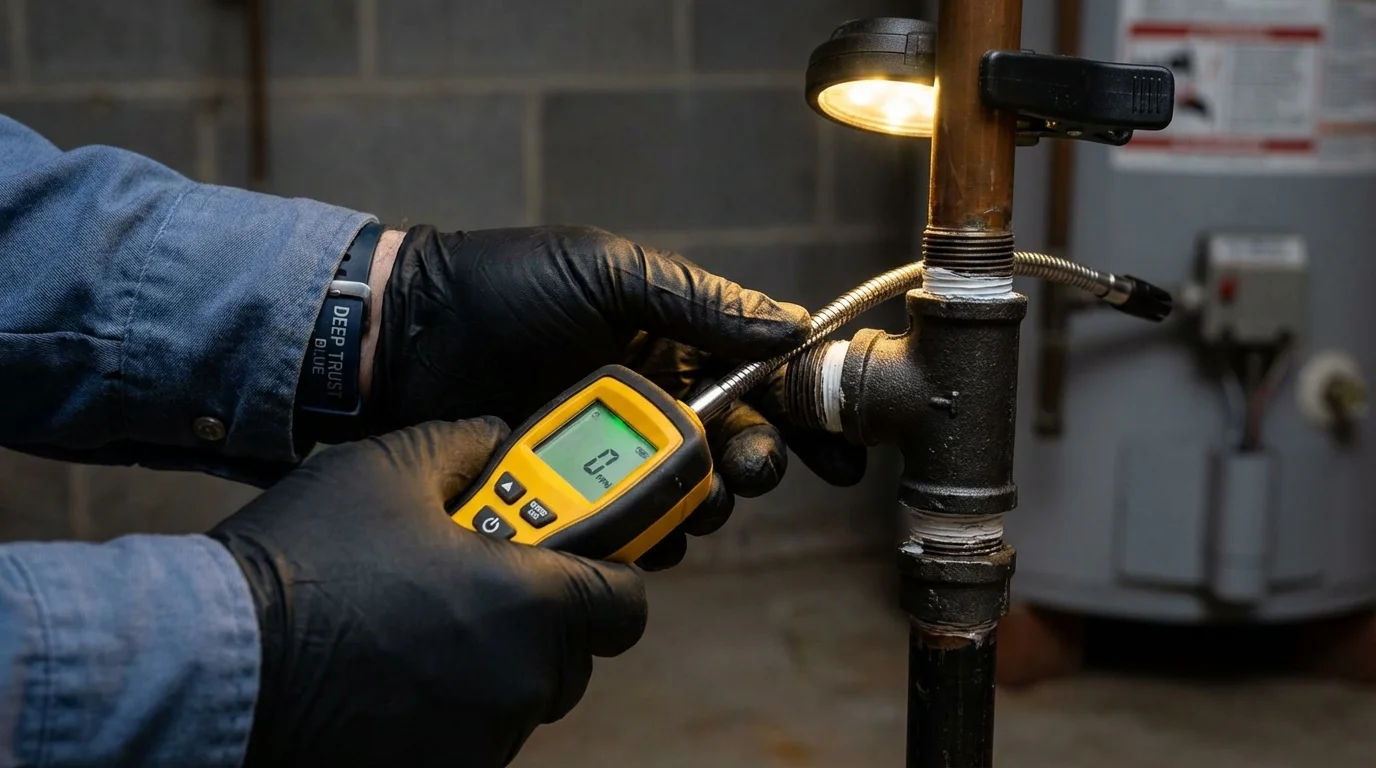 Gas leak detection with electronic sniffer by Johns Plumbing LLC in Duryea