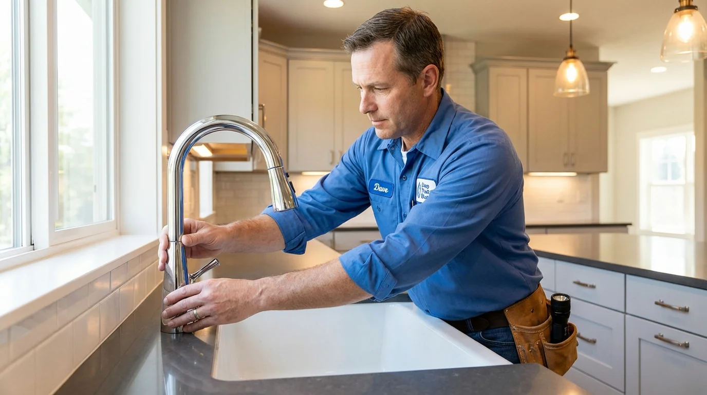 Kitchen faucet installation by Johns Plumbing LLC in Duryea